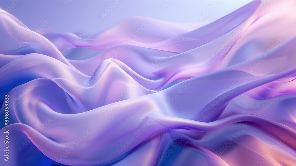 Obraz premium Dreamy waves of iridescent purple silk fabric in motion