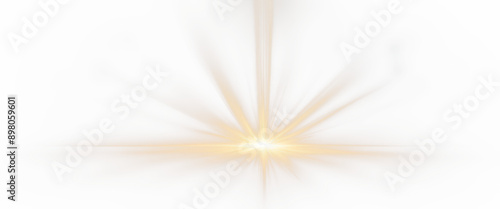 Radiant light burst with stunning beams and a soft glow, isolated on transparent background 