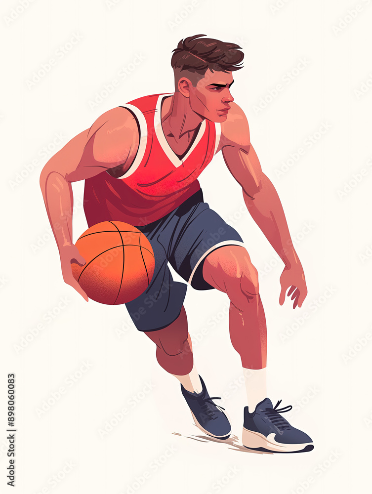 A young man plays basketball. Sports illustration.
A young man plays basketball. Sports illustration.