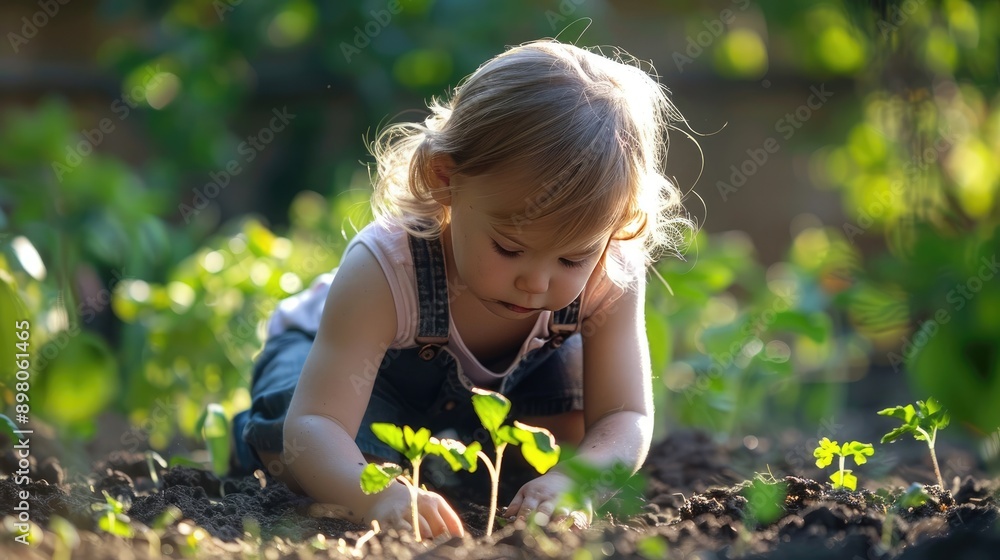 Young Child Planting Seeds as a Symbol of Future Growth Young Child Planting Seeds as a Symbol of Future Growth
