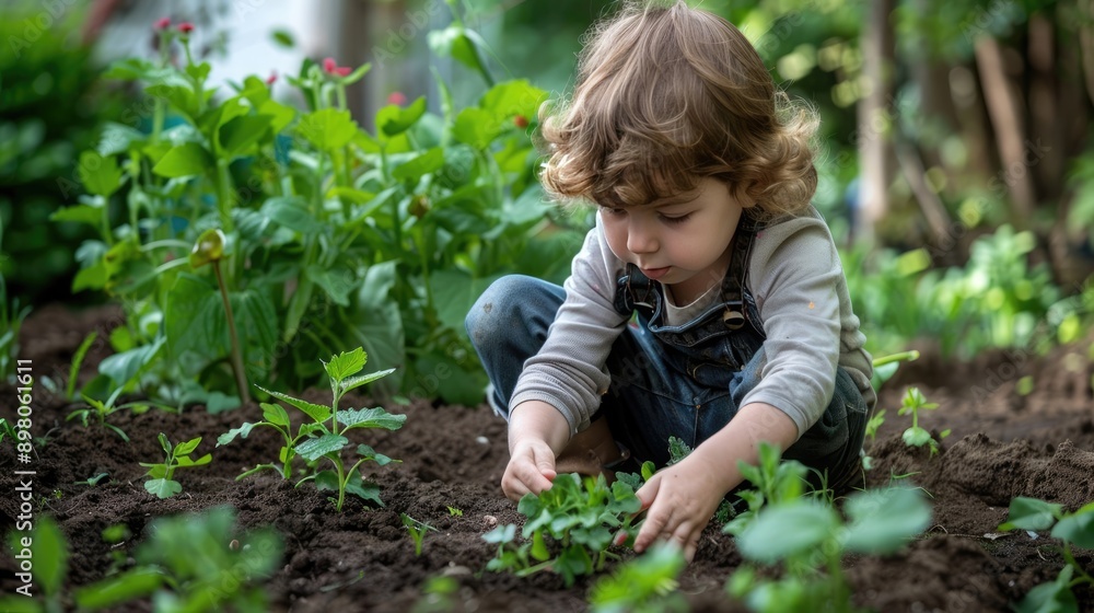 Young Child Planting Seeds as a Symbol of Future Growth Young Child Planting Seeds as a Symbol of Future Growth