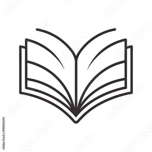 Book line art logo icon vector on white transparent background for web use