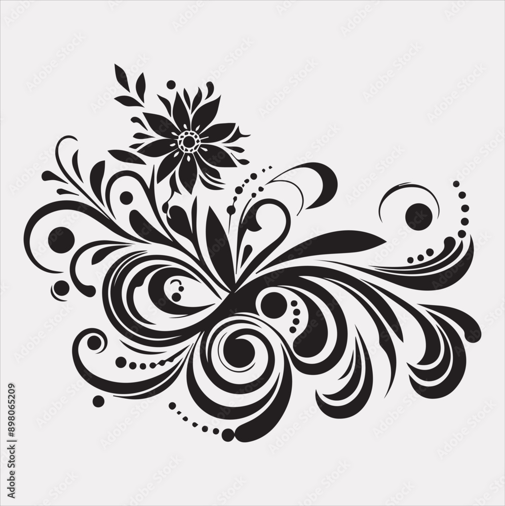floral Art silhouette vector on a white background floral Art silhouette vector on a white background