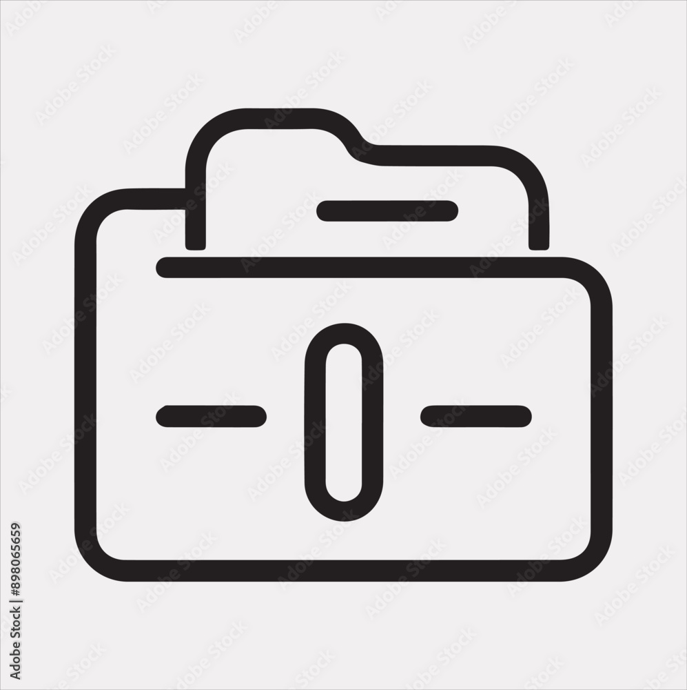 Folder line icon silhouette vector on a white background Folder line icon silhouette vector on a white background