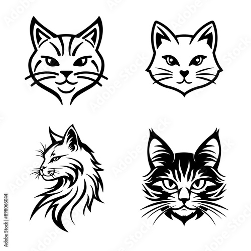 set of cats animal mascot