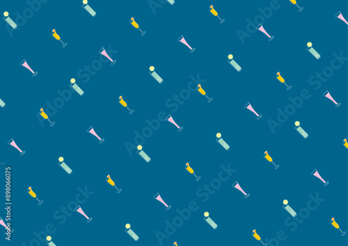 シンプルな線で描いたお酒のイラストの背景