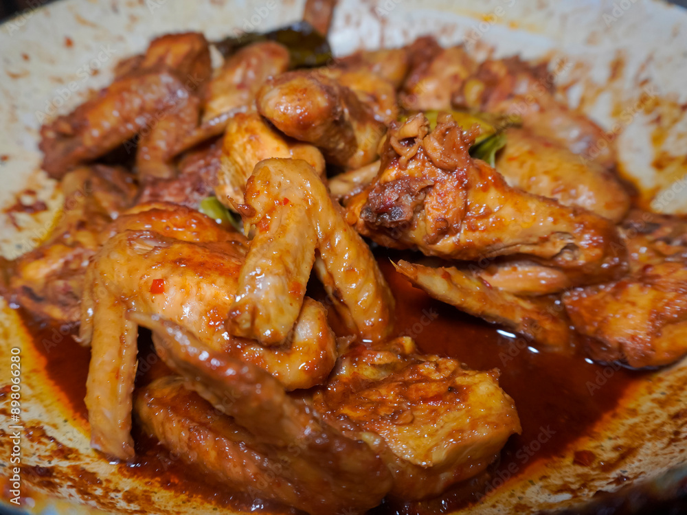 Chicken wings dish cooked with grilled chicken spices, homemade recipe Chicken wings dish cooked with grilled chicken spices, homemade recipe