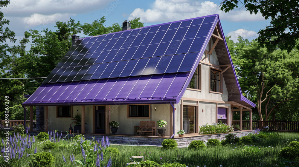 A modern house equipped with solar panels on the roof, showcasing sustainable living and renewable energy integration in residential architecture. A modern house equipped with solar panels on the roof, showcasing sustainable living and renewable energy integration in residential architecture.