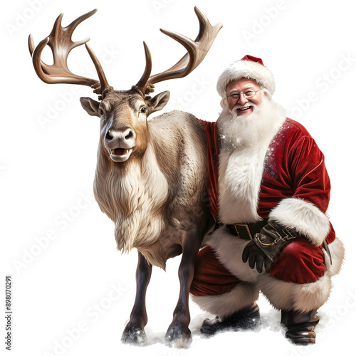 santa claus and reindeer