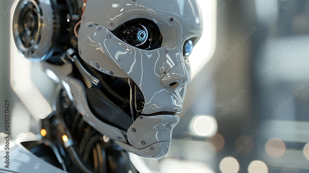 Advanced AI robot with expressive face Advanced AI robot with expressive face