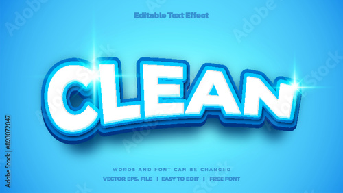 Clean text effect - 3d editable text effect style.