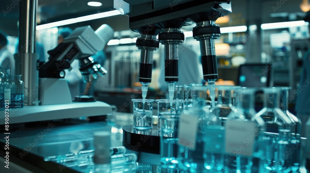 Close-Up of Research Team Working Together on Medical and Pharmaceutical Projects in Modern Facility Close-Up of Research Team Working Together on Medical and Pharmaceutical Projects in Modern Facility