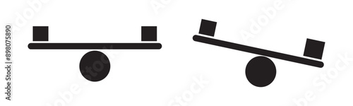 balance swing icon, playground seesaw vector icon set. Weightiness scales isolated on white background.