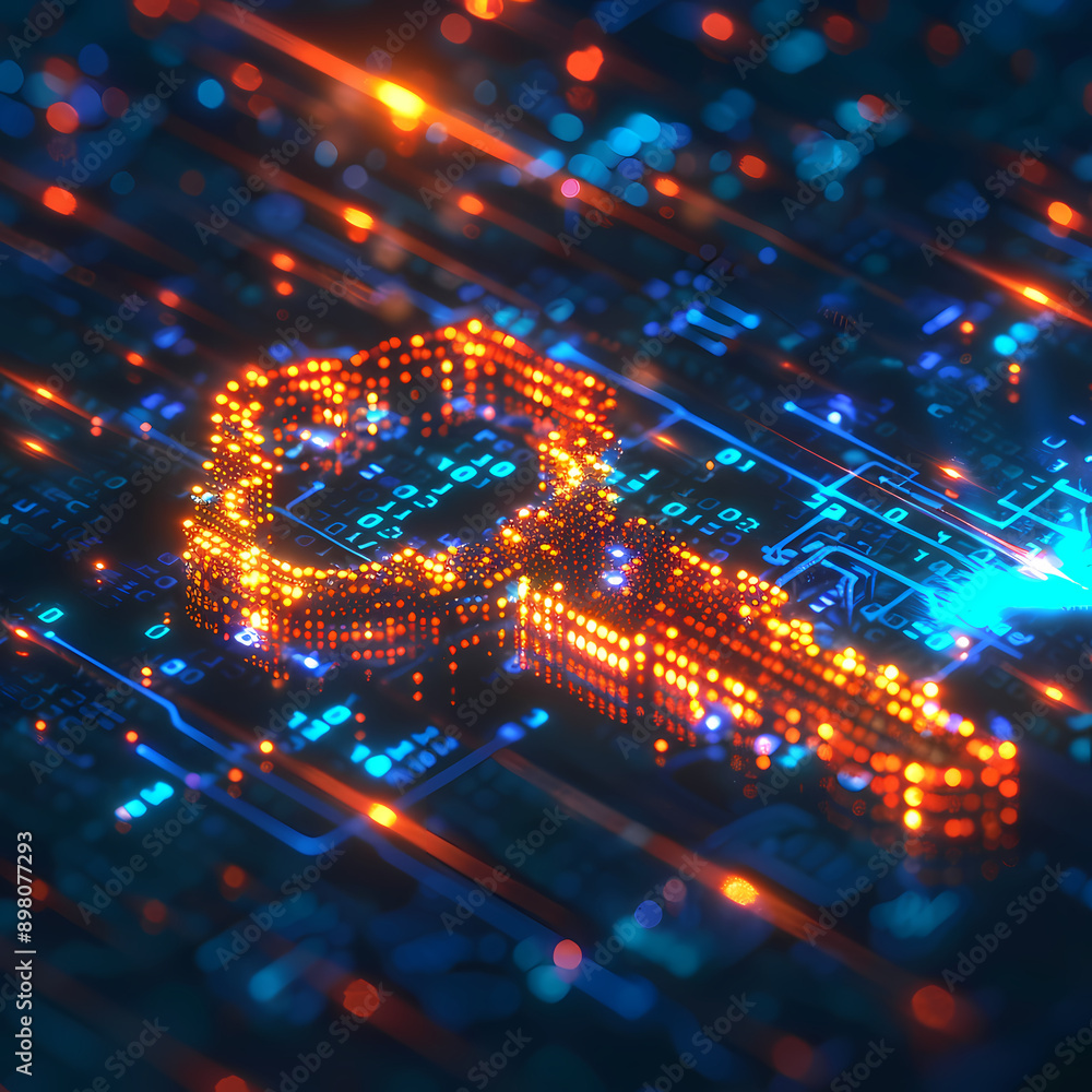 Fototapeta premium Digital Security Key