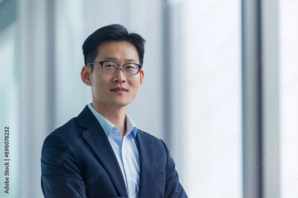 Portrait of an Asian CEO giving a presentation, Generative AI Portrait of an Asian CEO giving a presentation, Generative AI