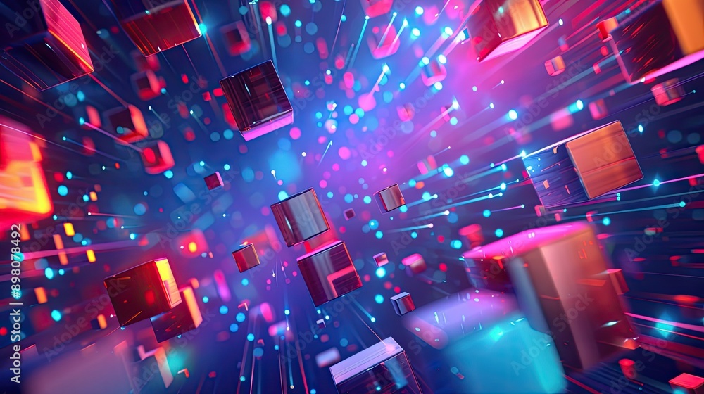 3d rendering of purple and blue abstract geometric background scene for technology 3d rendering of purple and blue abstract geometric background scene for technology