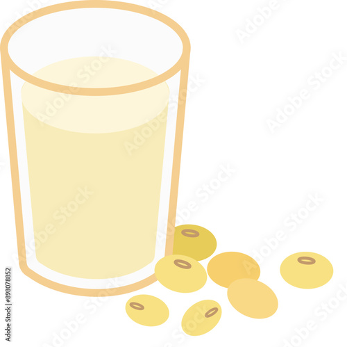 Soy milk Taiwanese traditional breakfast illustration