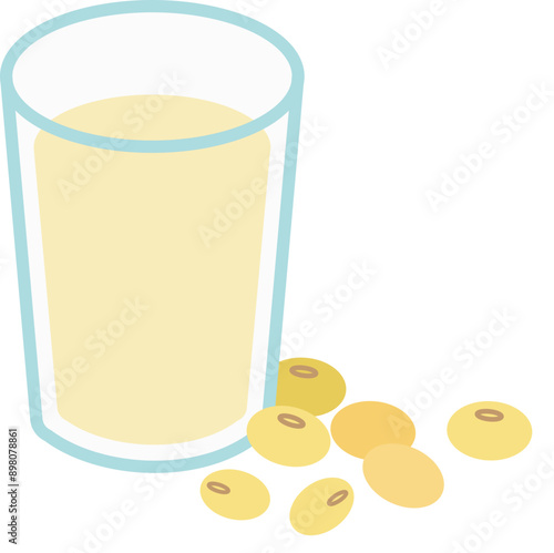 Soy milk Taiwanese traditional breakfast illustration