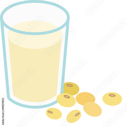 Soy milk Taiwanese traditional breakfast illustration