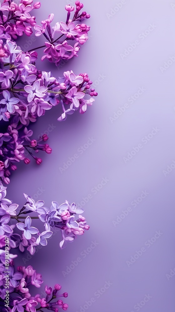 Closeup of a beautiful lilac flower with purple hues on a nature background. Copy space. Text space. High quality. Closeup of a beautiful lilac flower with purple hues on a nature background. Copy space. Text space. High quality.