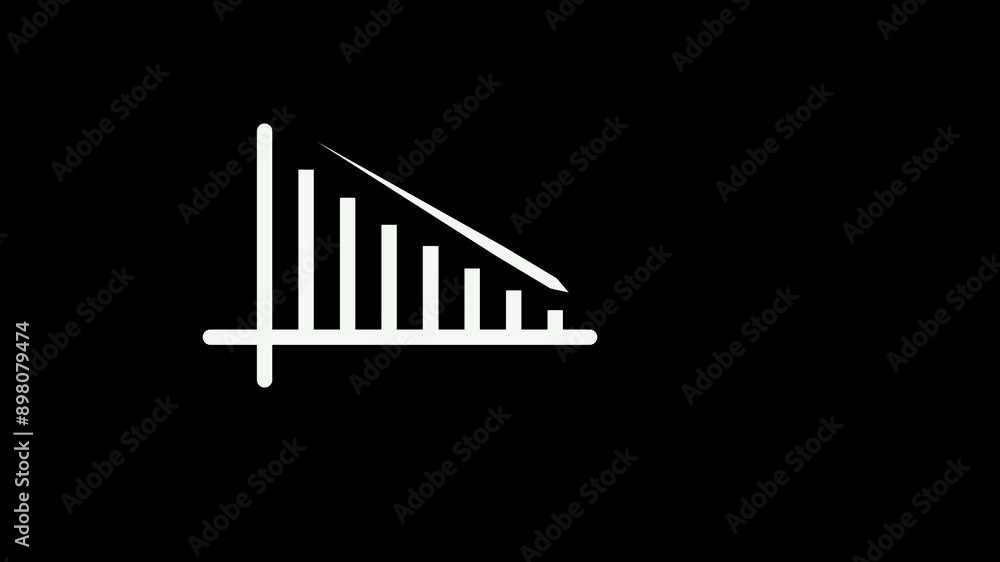 Abstract neon negative business graph icon animation. arrow growth down concept
Abstract neon negative business graph icon animation. arrow growth down concept