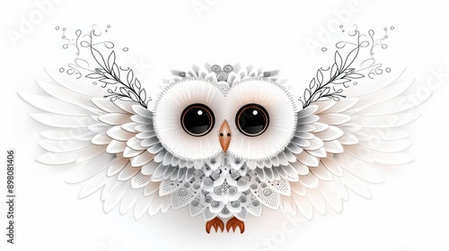 A beautifully outlined owl drawing designed specifically for black and white coloring, featuring crisp lines and clean details to enhance any coloring book collection.