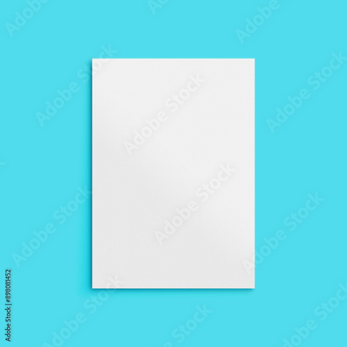 A4 Paper Mockup on Blue Background