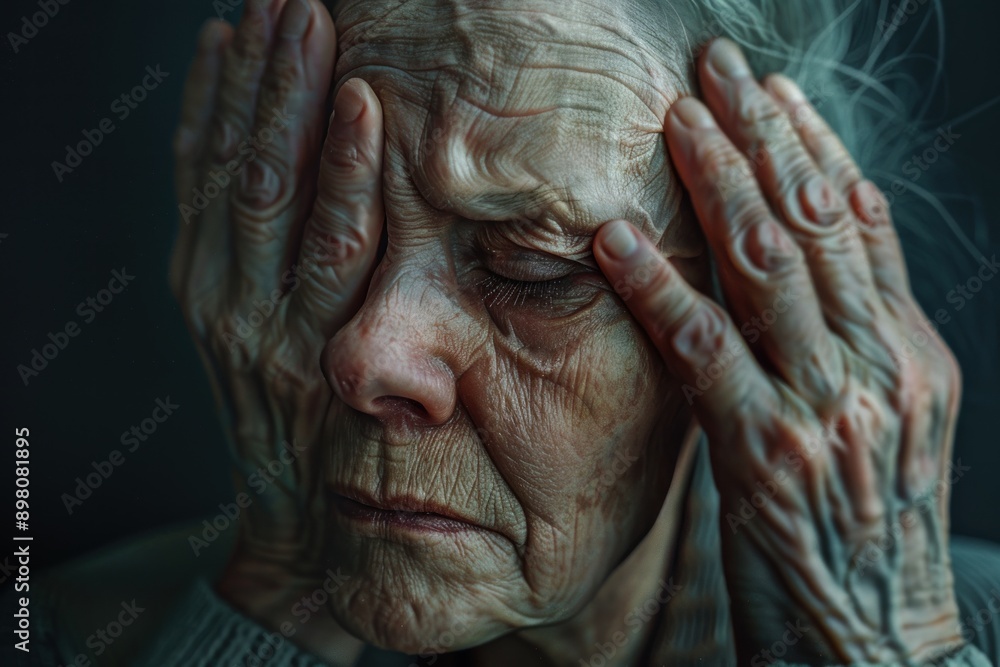 Close-up of a patient experiencing dizziness, holding their head with a worried look, hyper-realistic, high detail, photorealistic, Close-up of a patient experiencing dizziness, holding their head with a worried look, hyper-realistic, high detail, photorealistic,