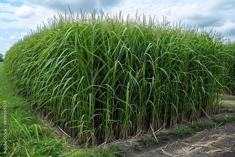 Tall Dense Grass Field with Cloudy Sky - Nature Landscape for Environmental Design and Agriculture Tall Dense Grass Field with Cloudy Sky - Nature Landscape for Environmental Design and Agriculture