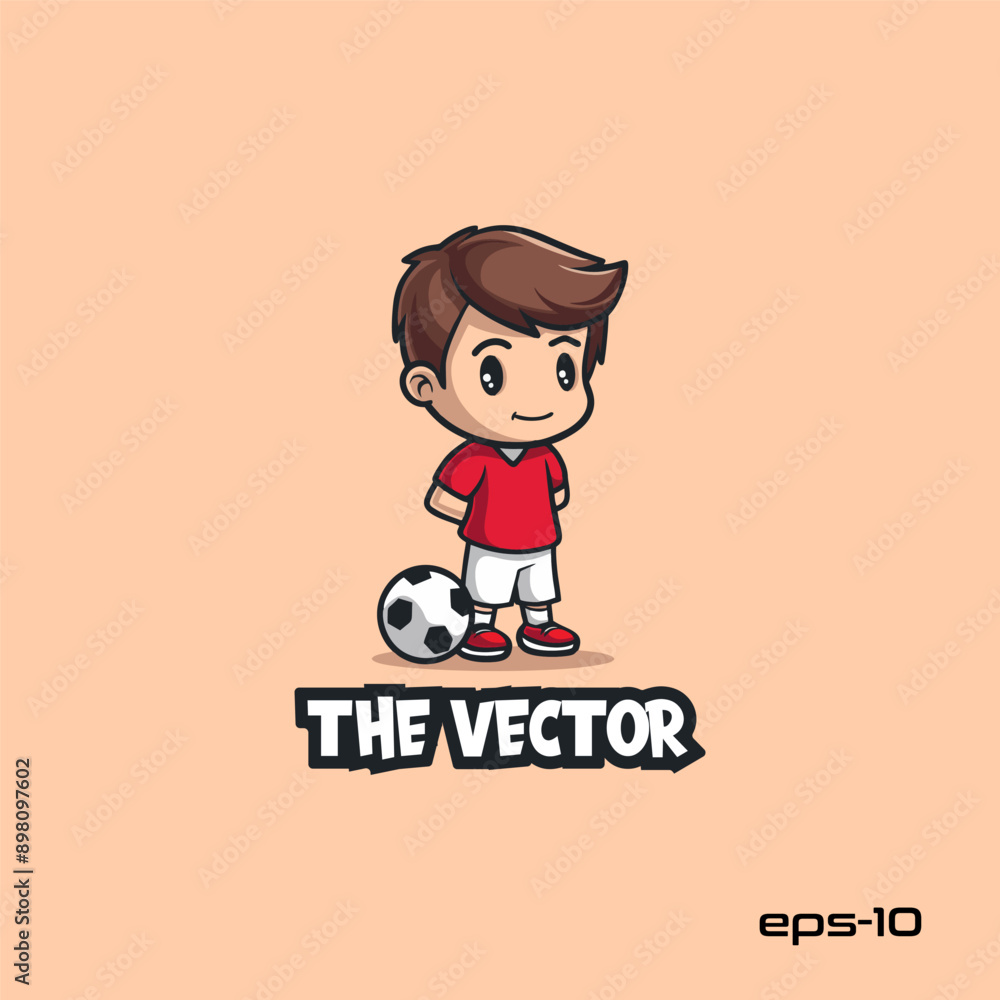 A boy playing soccer logo, vector, mascot, character, cartoon, illustration A boy playing soccer logo, vector, mascot, character, cartoon, illustration