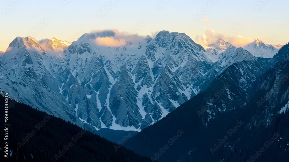 Alpine Glow on Snowy Peaks Alpine Glow on Snowy Peaks