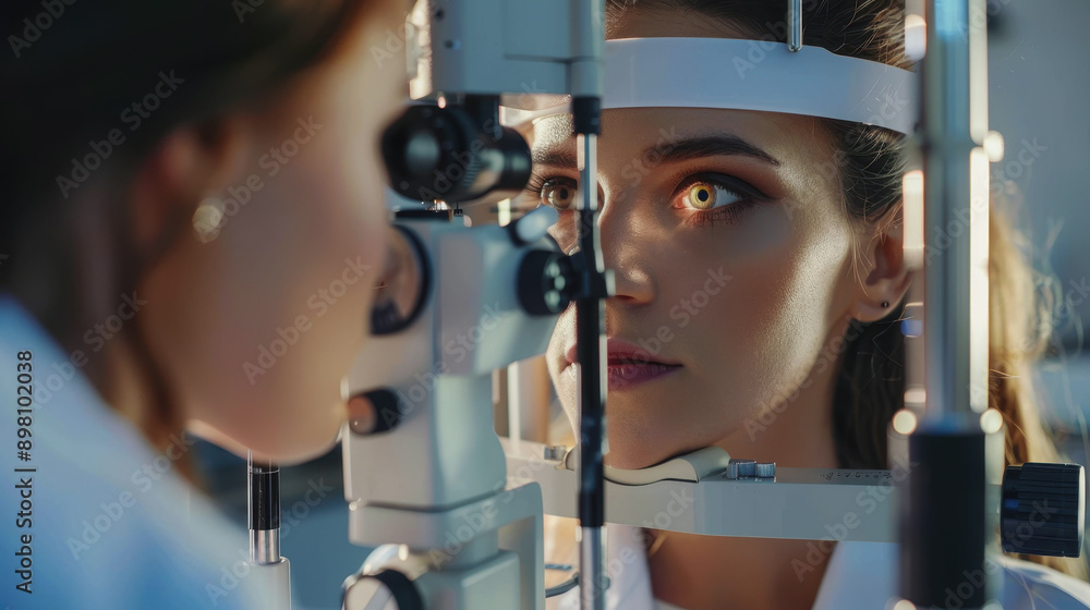 World Vision Day. in the ophthalmologist's office. An ophthalmologist checks the patient's eyesight World Vision Day. in the ophthalmologist's office. An ophthalmologist checks the patient's eyesight