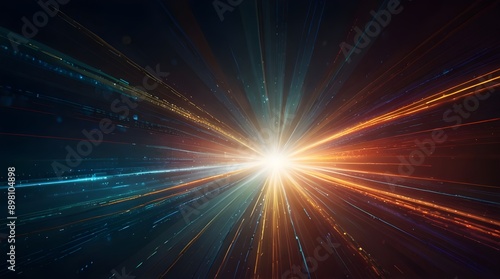 technology background with multiple rays, abstract background with rays