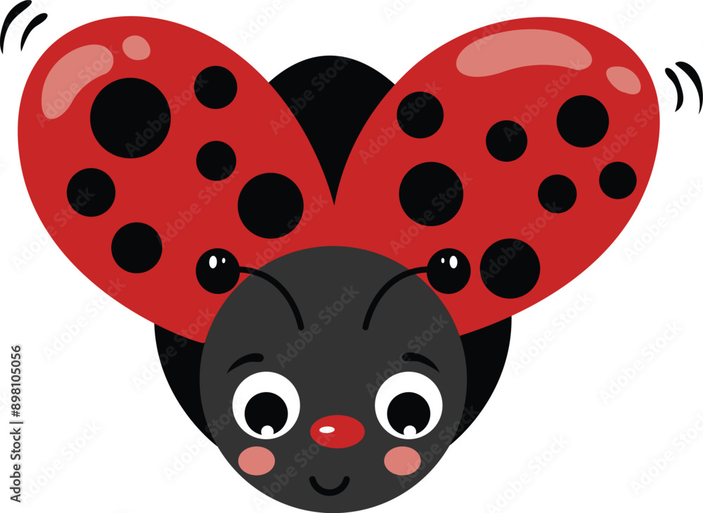 Fototapeta premium Adorable ladybug isolated on white