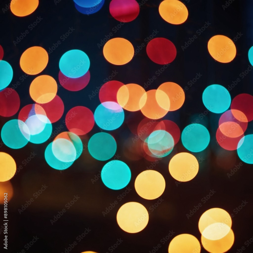 Colorful bokeh background with soft, blurred focus. Black foreground. Vibrant colors of blue, pink, yellow, green and orange. The bokeh effect creates a dreamy, festive night atmosphere. Generated AI Colorful bokeh background with soft, blurred focus. Black foreground. Vibrant colors of blue, pink, yellow, green and orange. The bokeh effect creates a dreamy, festive night atmosphere. Generated AI