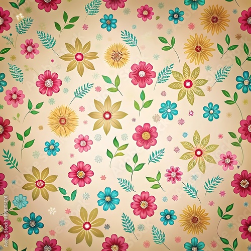 Colorful Floral Pattern Background.