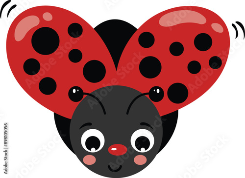 Adorable ladybug isolated on white
