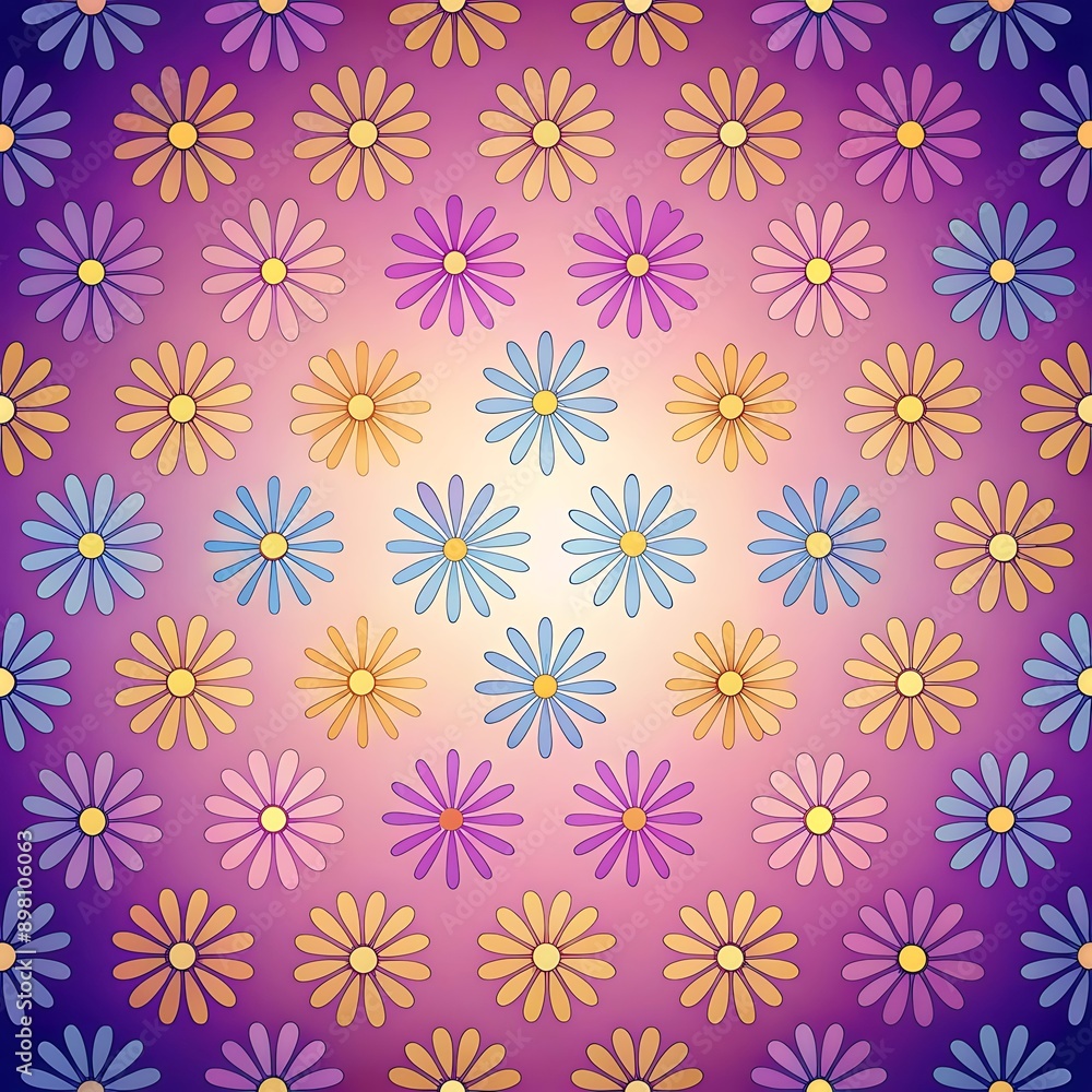 Colorful Daisy Flower Pattern. Colorful Daisy Flower Pattern.