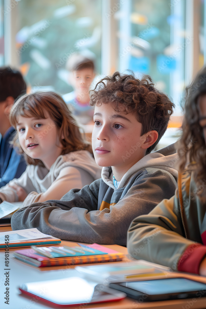 Diverse Students Actively Engaging in a Collaborative Learning Environment in a Modern Classroom Diverse Students Actively Engaging in a Collaborative Learning Environment in a Modern Classroom