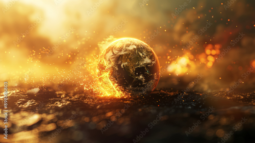 Global warming is causing temperatures to rise around the world. This 3D rendering shows how the Earth's temperature is increasing. Global warming is causing temperatures to rise around the world. This 3D rendering shows how the Earth's temperature is increasing.