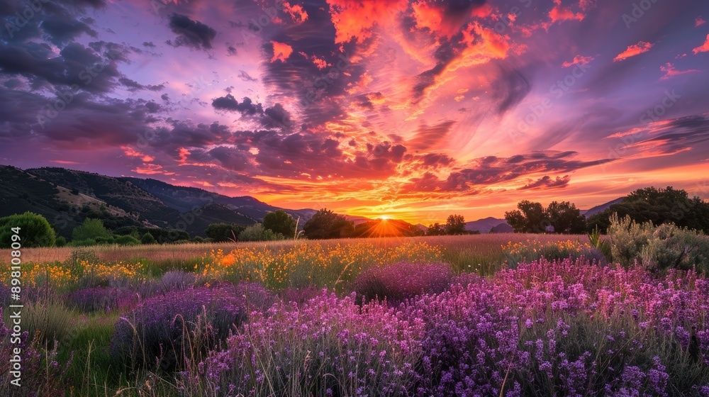 Enchanting sunset with a colorful cloudy sky, featuring shades of red, orange, and purple blending beautifully with this inviting photo. Enchanting sunset with a colorful cloudy sky, featuring shades of red, orange, and purple blending beautifully with this inviting photo.