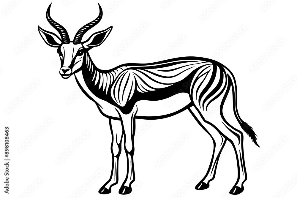 Obraz premium Springbok Silhouette, Springbok icon vector illustration