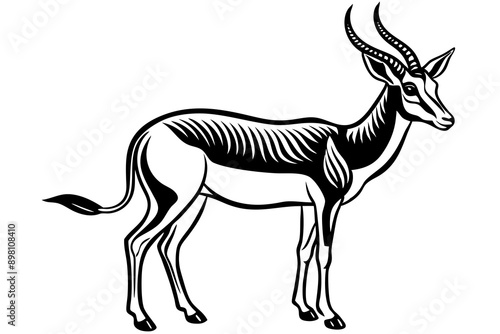Springbok Silhouette, Springbok icon vector illustration