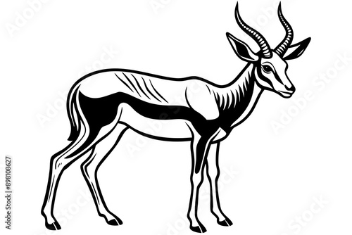 Springbok Silhouette, Springbok icon vector illustration