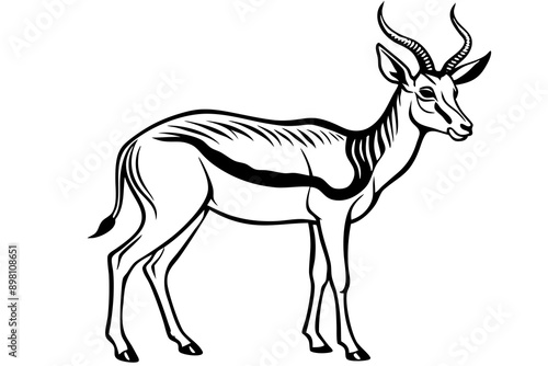 Springbok Silhouette, Springbok icon vector illustration