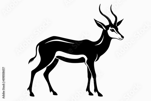 Springbok Silhouette, Springbok icon vector illustration