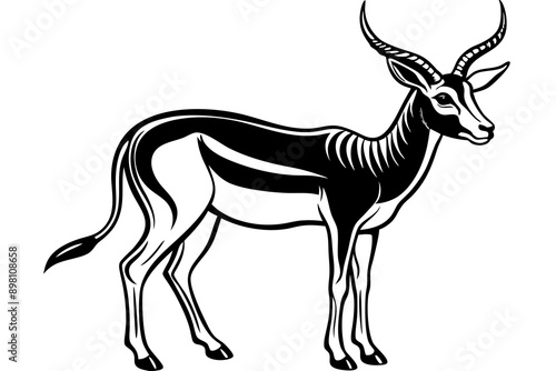 Springbok Silhouette, Springbok icon vector illustration