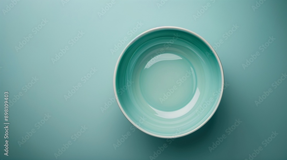 A classic and modern round bowl, top-down view, glassware A classic and modern round bowl, top-down view, glassware
