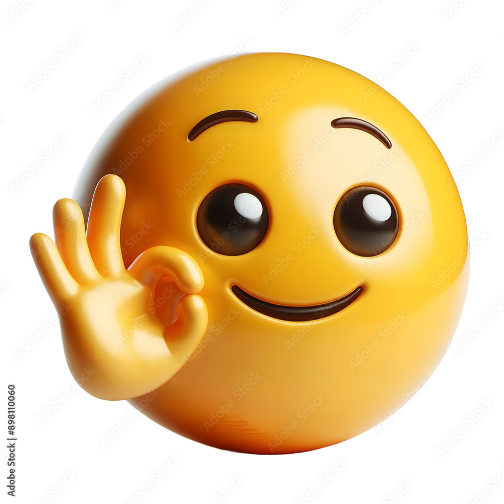 Fototapeta premium Cute 3d emoji, generative ai