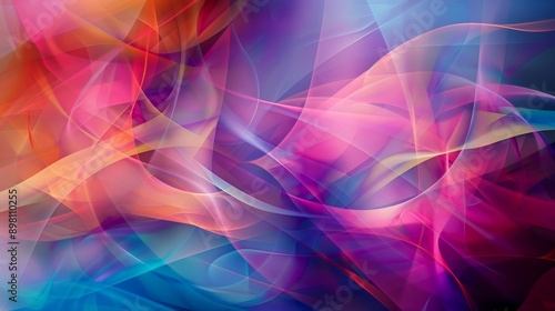 Abstract background forming colorful wavy shapes and curves, suitable for banner, poster or flyer